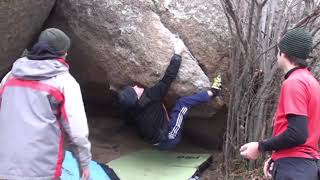 Video thumbnail de Problem 29 (Dieux païens), 6c+ (sit). Targasonne