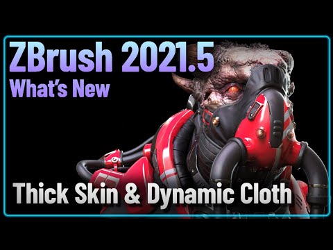 059 ZBrush 2021.5 - Thick Skin and Dynamic Cloth - Creature Wrinkles, Skin Sliding, & Cloth Covers!!