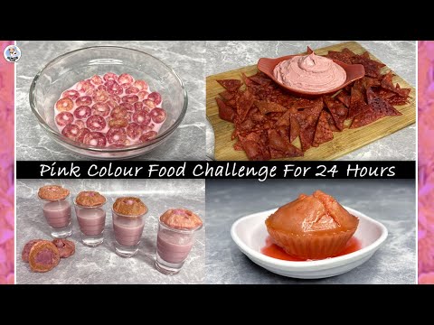 Cooking Only Pink Food For 24 Hours | I Only Ate PINK FOOD for 24 HOURS | Pink Food Challenge | H P