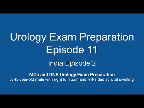 A 43-year-old male with right loin pain and left-sided scrotal swelling; Presentation and Management