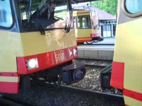 AVG Stadtbahn kuppelt in Ettlingen Stadt an