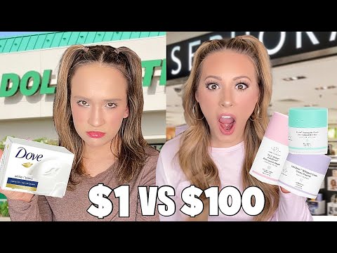 CHEAP VS EXPENSIVE SKINCARE SHOPPING + ROUTINES 🧼🫧🧴