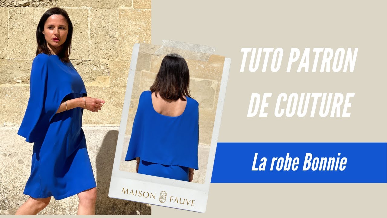 Patron couture robe cape Bonnie / PDF (A4, A3, A0, US Letter) - Cadres, Calques par Taille, Vidéoprojection
