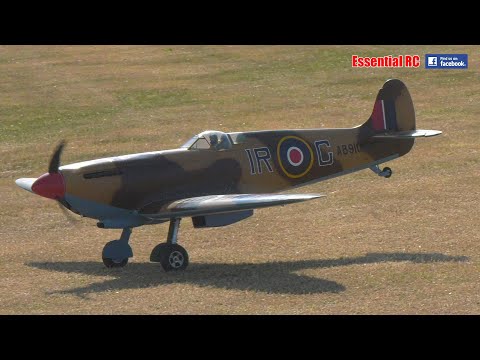 NEAR DISASTER !!! LARGE SCALE RC SPITFIRE LANDING IN HURRICANE WINDS