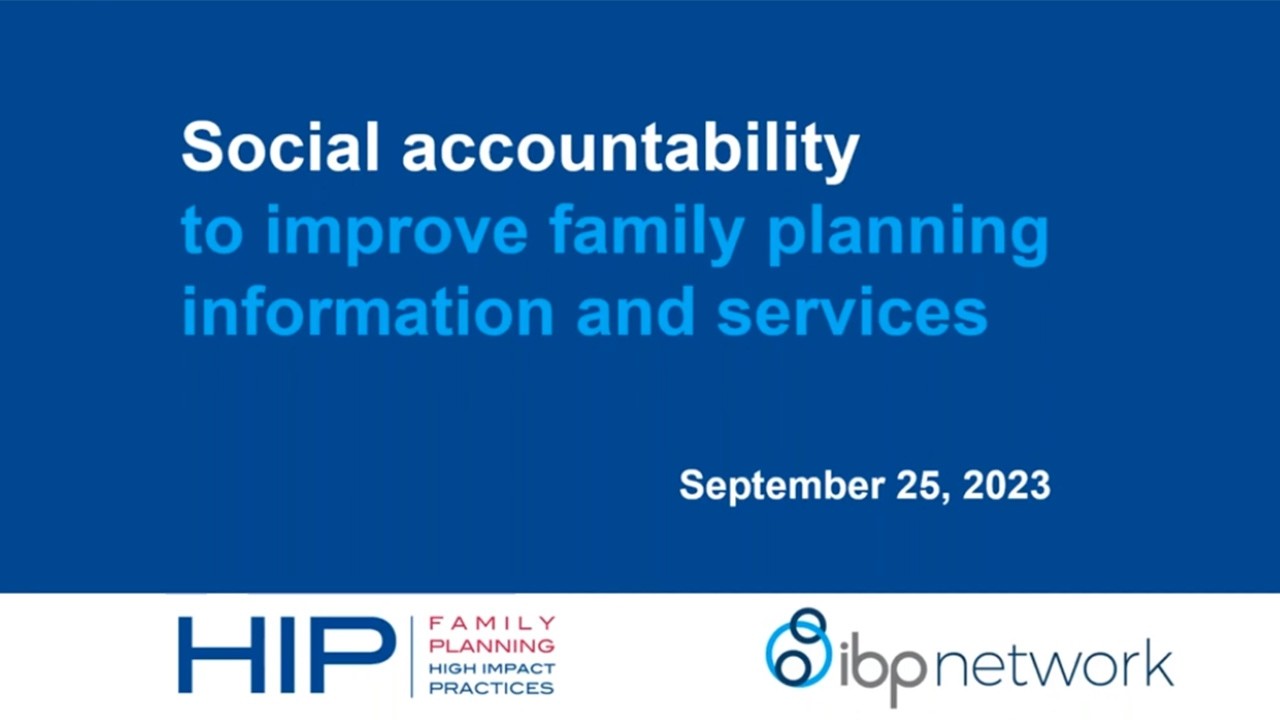 Social Accountability to improve family planning information and services