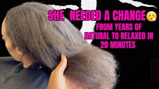 From years of natural to a relaxer in less than 20 minutes | She needed a change