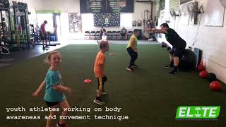 Youth Athletes Working on Body Awareness