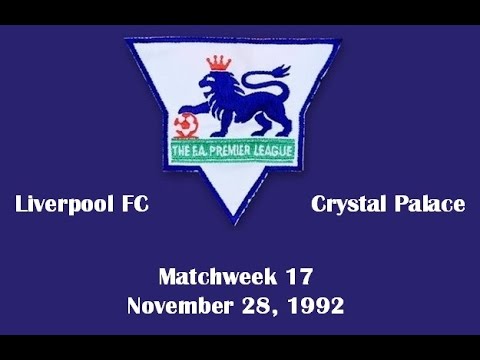 FA Premier League. Season 1992-1993. Matchweek 17. Liverpool FC - Crystal Palace - 1:0. Highlights.