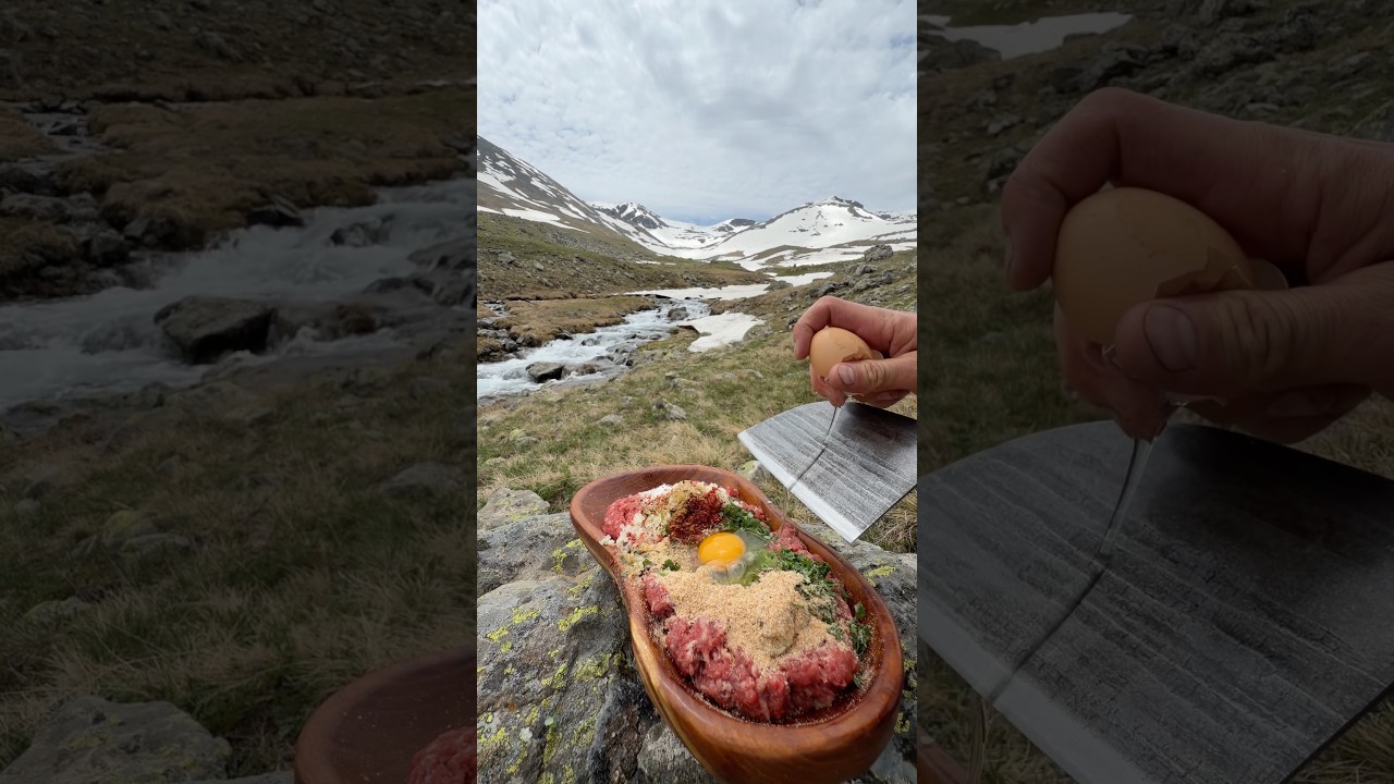 Dağda Kiremitte Patates Püreli Köfte 🥩/ cooking clay pot meatballs with mashed potatoes