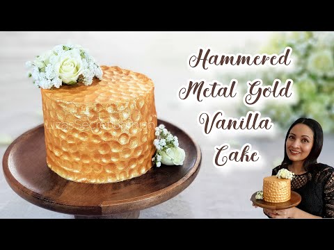How to make Hammered Gold Cake From Scratch  #metalliccake