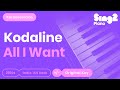 Kodaline - All I Want (Piano Karaoke)