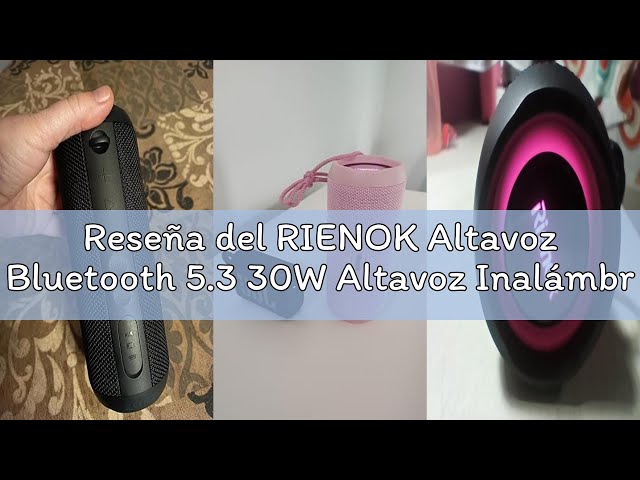 Vídeo relacionado con RIENOK Altavoz Bluetooth 5.3 30W Altavoz Inalámbrico Portátil Impermeable IPX7, Bass, Sonido Estéreo, Apoya Micro SD AUX