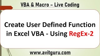 Create User Defined Function in Excel VBA  Using RegEx - Numbers