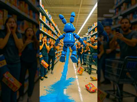 100 Toy Bonnies GO TO Walmart 3:00 AM! #fnaf #walmart #ai #brainrot