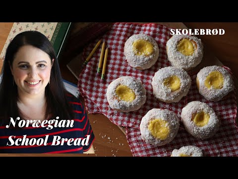 Norwegian School Bread | Skolebrød | Skoleboller | Custard & Coconut Buns