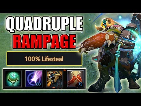 +100% Lifesteal with Duel + Berserker's Blood [Always Full HP 4x Rampage Imba] Dota 2 Ability Draft