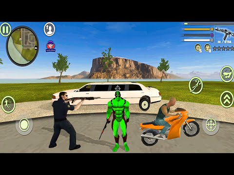 Green DeadPool Rope Hero Vice Town Simulator - I Found The Army Base #10 - Android Gameplay