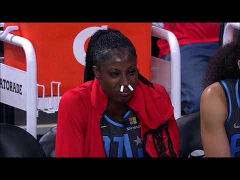 Amihere's Nose ELBOWED & Called Flagrant Foul After Review | Atlanta Dream vs New York Liberty