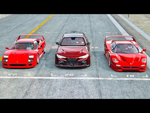 Alfa Romeo GTAm vs Ferrari F40 Stage 3 vs Ferrari F50 at Monza