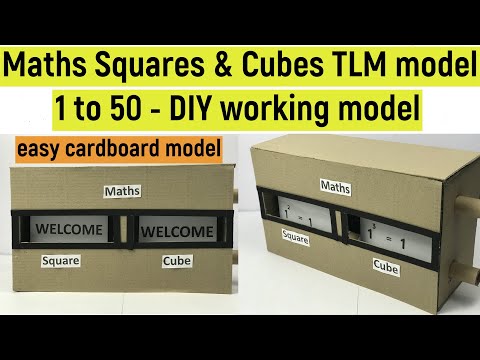 Maths cubes and squares machine making | maths squares and cubes 1 to 50 | TLM model | B.Ed project