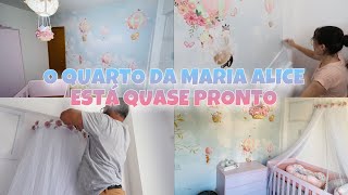 O QUARTO DA BABÊ ESTÁ QUASE PRONTO | COLOCAMOS O PAPEL DE PAREDE E O DOSSEL.