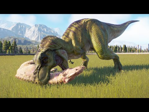 Ceratosaurus vs T-REX Battle Hunting Found Jurassic World Evolution 2 - Dinosaurs Fight
