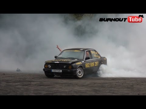 Palenie gumy BMW E30 320 "BATON" - V Piknik BMW Ostrów Wielkopolski 2018