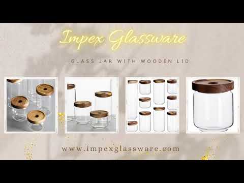 500 ml glass jar with wooden lid, for dry fruits storage