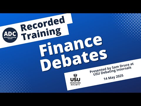 Recorded Training: Finance Debates