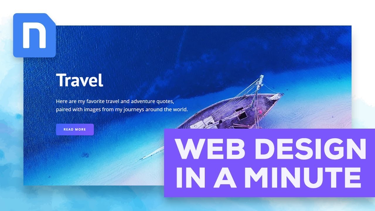 Web Design In Minutes - Travel Intro