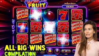 BIG WINS ONLY! 🍒🍋 HOT HOT FRUIT Slot Machine Compilation 🤑