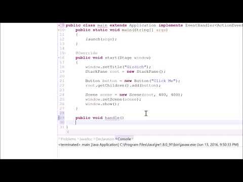 Java Tutorial 53 JavaFX   GUI   Button with Event Handler