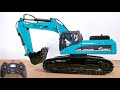 AMEWI 22501 RC EXCAVATOR V4 PETROL FULL METAL UNBOXING FIRST TEST SCALE 1 14 RTR DIECAST G704E