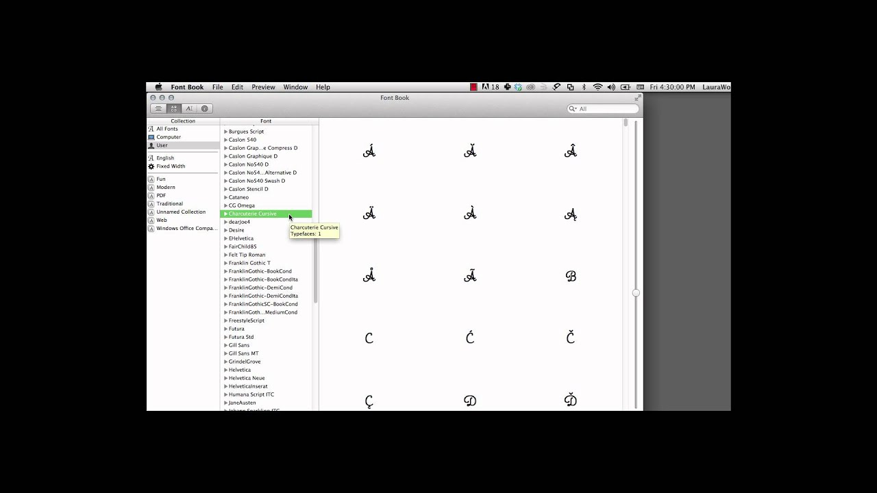Mac Character Viewer
