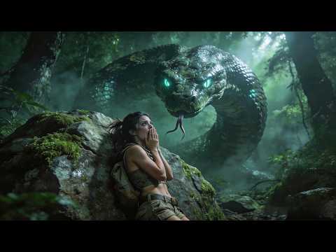 【2026蛇吻深渊】美女巨石藏身，巨蛇悄然盘踞身后，瞬息之间被拖入黑暗！#大蛇snake #惊悚 #怪兽 #灾难 #电影 #movie #电影派对 #snake