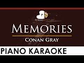 Conan Gray - Memories - HIGHER Key (Piano Karaoke Instrumental)
