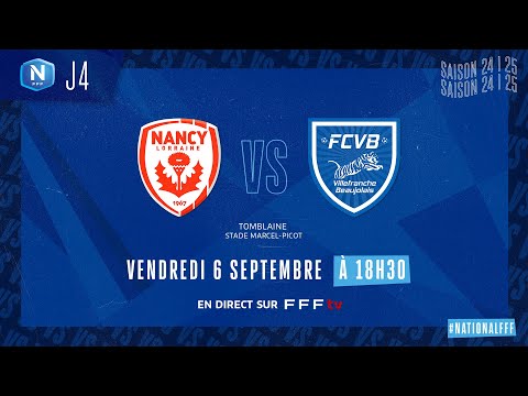 J4 I AS Nancy Lorraine vs FC Villefranche Beaujolais en replay (2-0) I National FFF 2024-2025