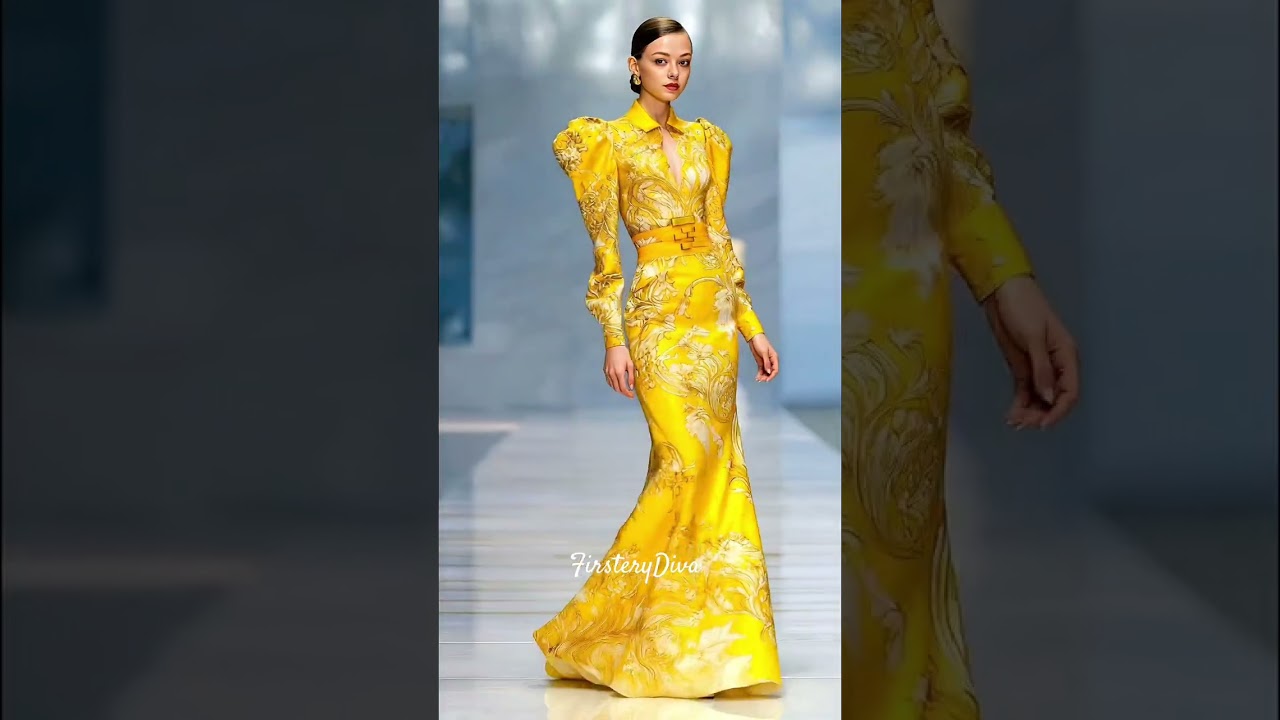 Sunshine Floral | FirsteryDiva #YellowDress #FloralPrint #RunwayGlam #HighFashion #CoutureElegance