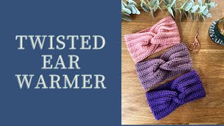Twisted ear warmer - crochet tutorial for beginners