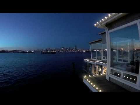 Seattle Washington skyline at night from Alki