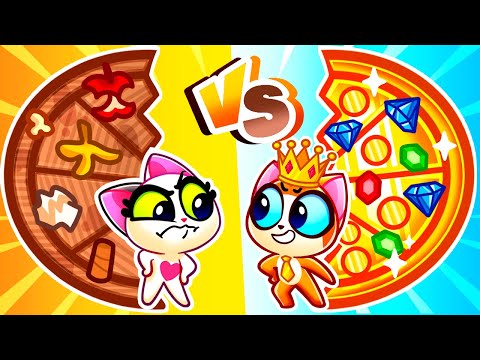 💎Gold VS Trash Pizza🍌 Cute Cratoon for Toddlres 🌟 Learn and Grow with Purr-Purr Stories
