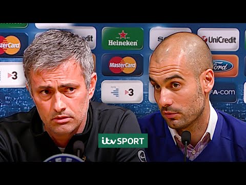 José Mourinho & Pep Guardiola before 2010 Inter-Barcelona SF 2nd Leg | Champions League on ITV Sport