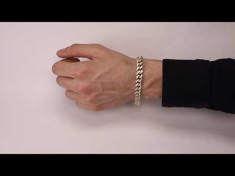 TC2 - 9ct Gold Gem-Set Cuban Link Bracelet- 10mm