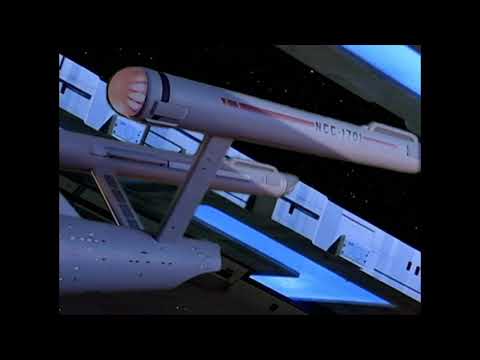 Old TOS Enterprise "stolen from Space Dock". NCC1701 USS Enterprise leaves Space Dock