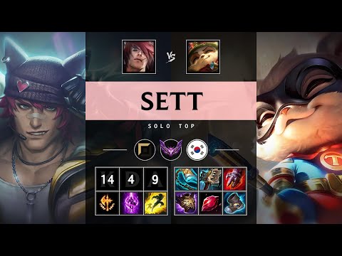 Sett Top vs Teemo: Triple Kill, Dominating - KR Master Patch 14.24