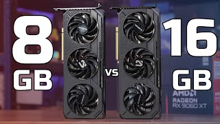 AMD RX 9060 XT 16GB vs RX 9060 XT 8GB (FPS + VRAM)