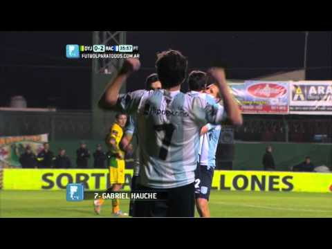 Gol de Hauche. Defensa 0 - Racing 2. Fecha 1. Torneo Primera División 2014. Fútbol Para Todos.
