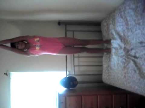 My little sister and her friend do gymnastics 
