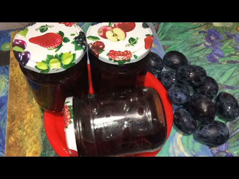 Заготовка для пирогов из слив на зиму. Preparation for pies from plums for the winter.