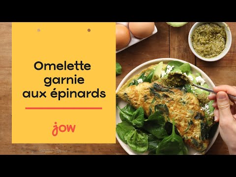 Recette de l'Omelette garnie aux épinards